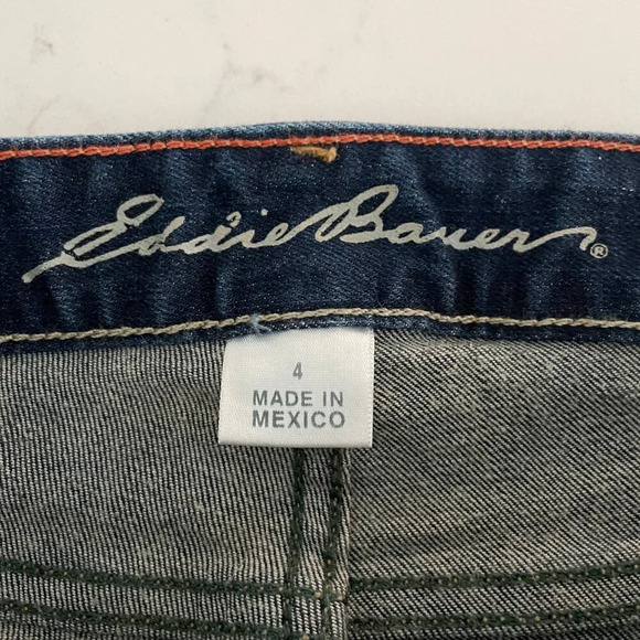 Eddie Bauer Brook Curvy Boot Cut 5 Pocket Med Dark Wash Denim Jeans Blue Sz 4 - Picture 6 of 11